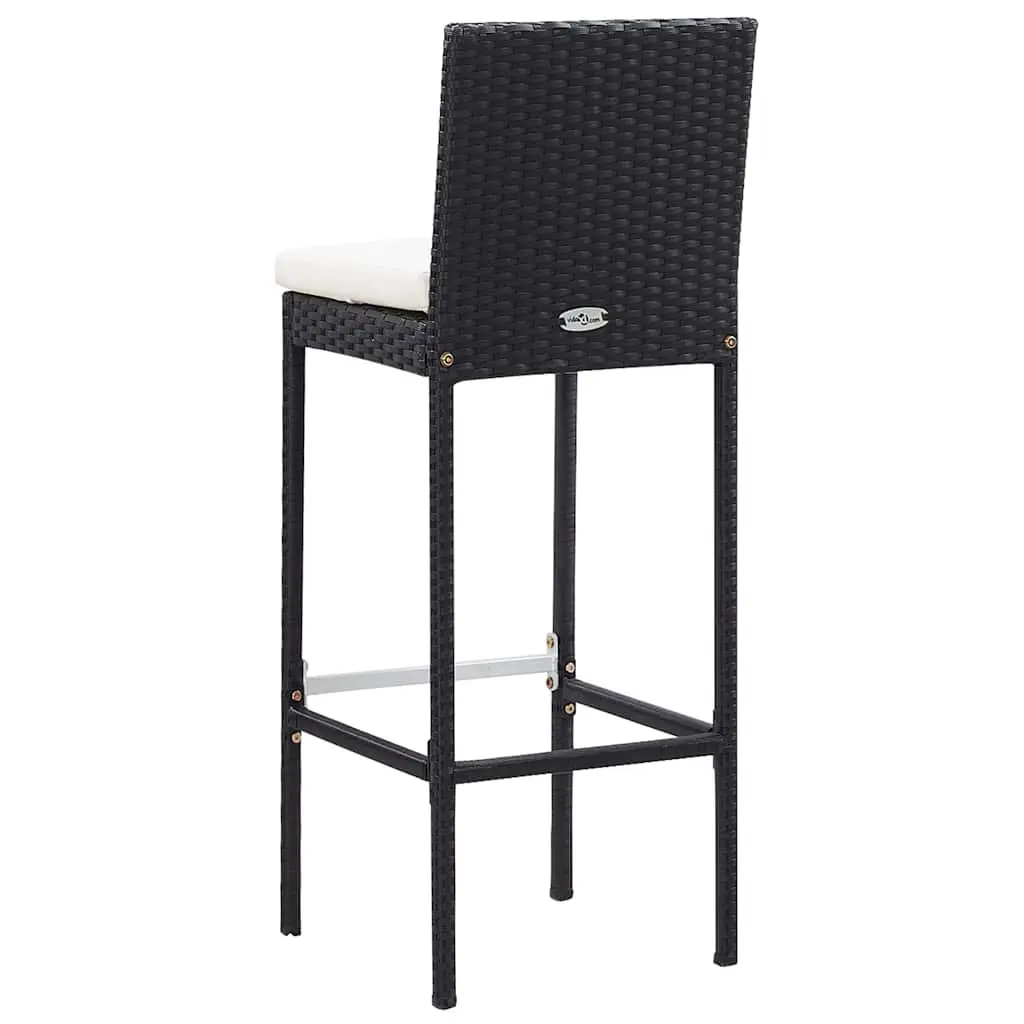9PiecePatioBarSetPolyRattanAcaciaWoodBlackOutdoorFurniture