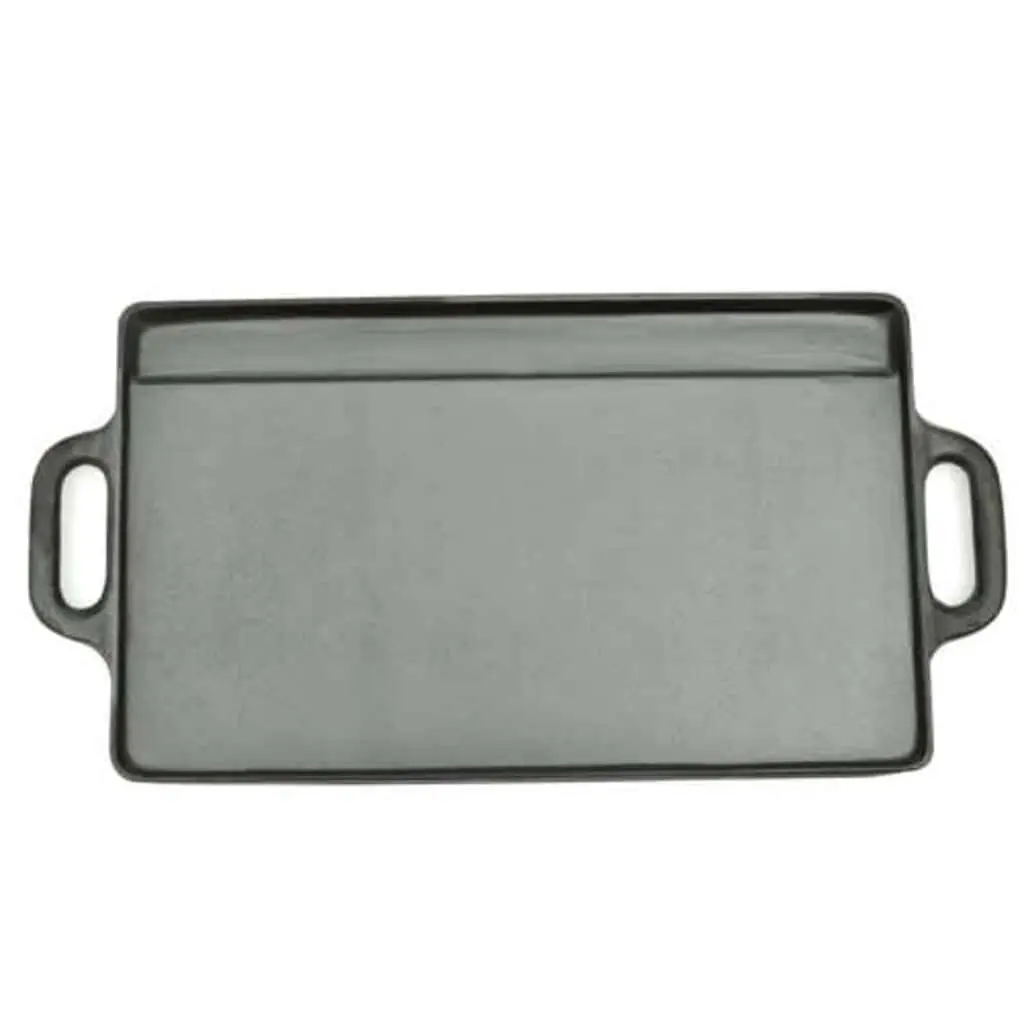Cast Iron Reversible Griddle Grill Plate Set of 2 46 x 23 cm Black