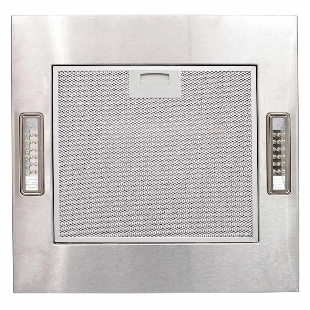 Island Mount Range Hood Silver Touch Control LCD Display Kitchen Extractor Fan