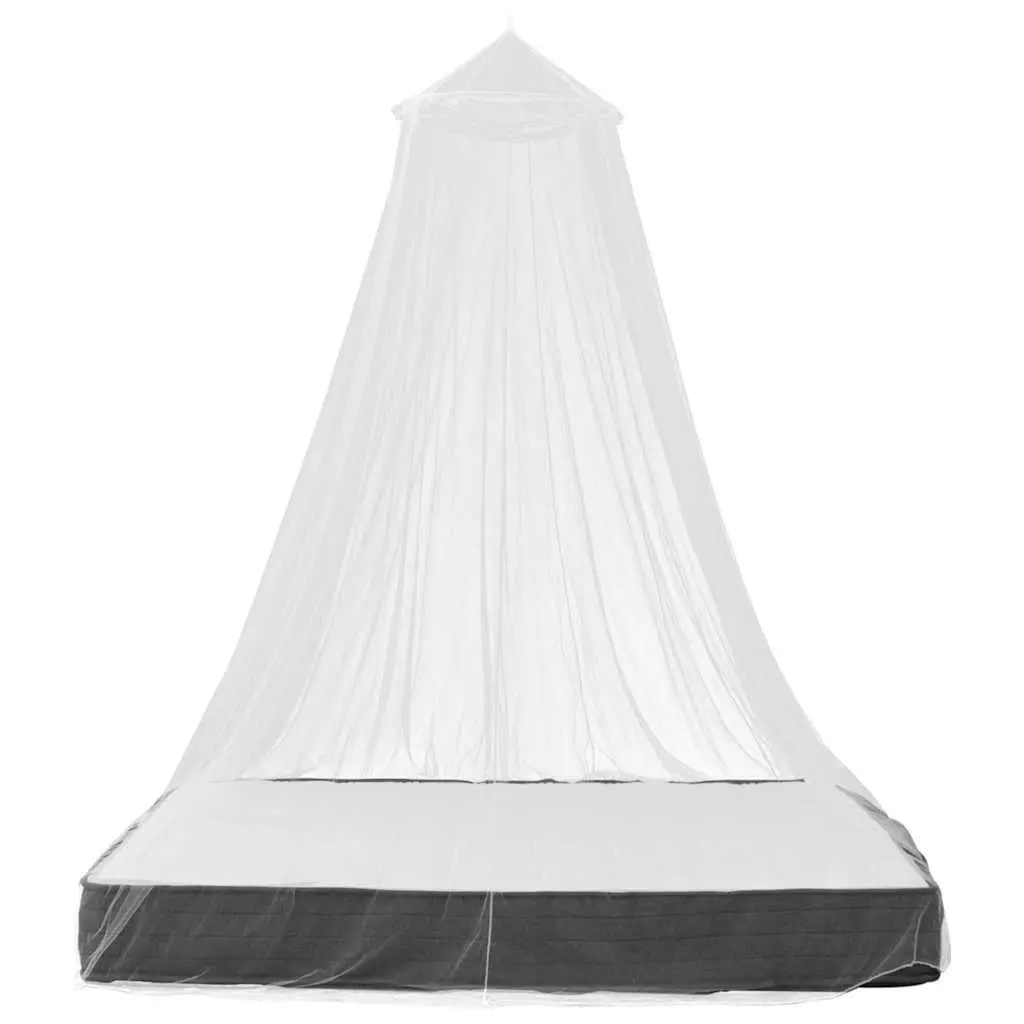 Round Mosquito Net Canopy Bed Set 2 pcs Fine Mesh Polyester White