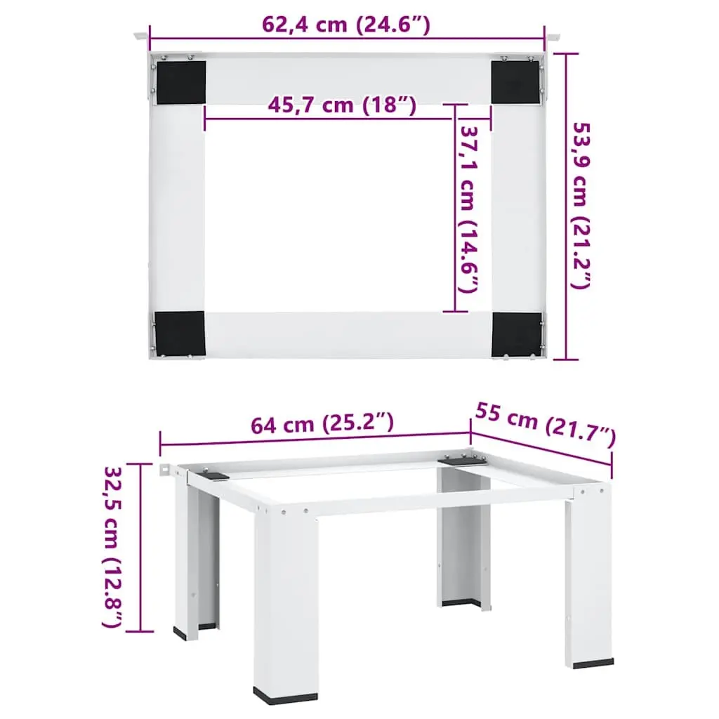 Washing Machine Pedestal Stand Steel White Heavy Duty