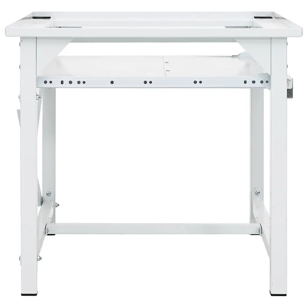 Washing Machine Riser Stand White Storage Pedestal with Pull-Out Shelf