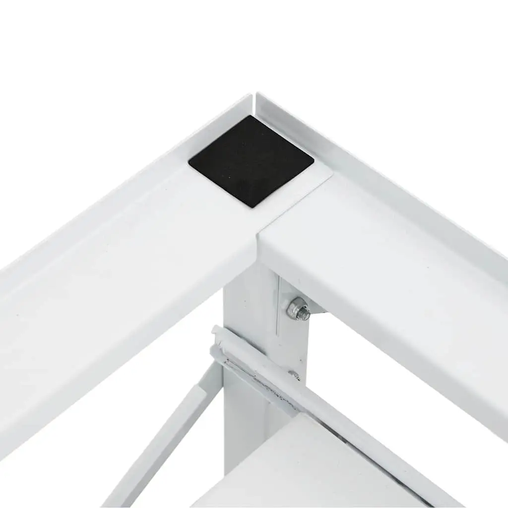 Washing Machine Riser Stand White Storage Pedestal with Pull-Out Shelf