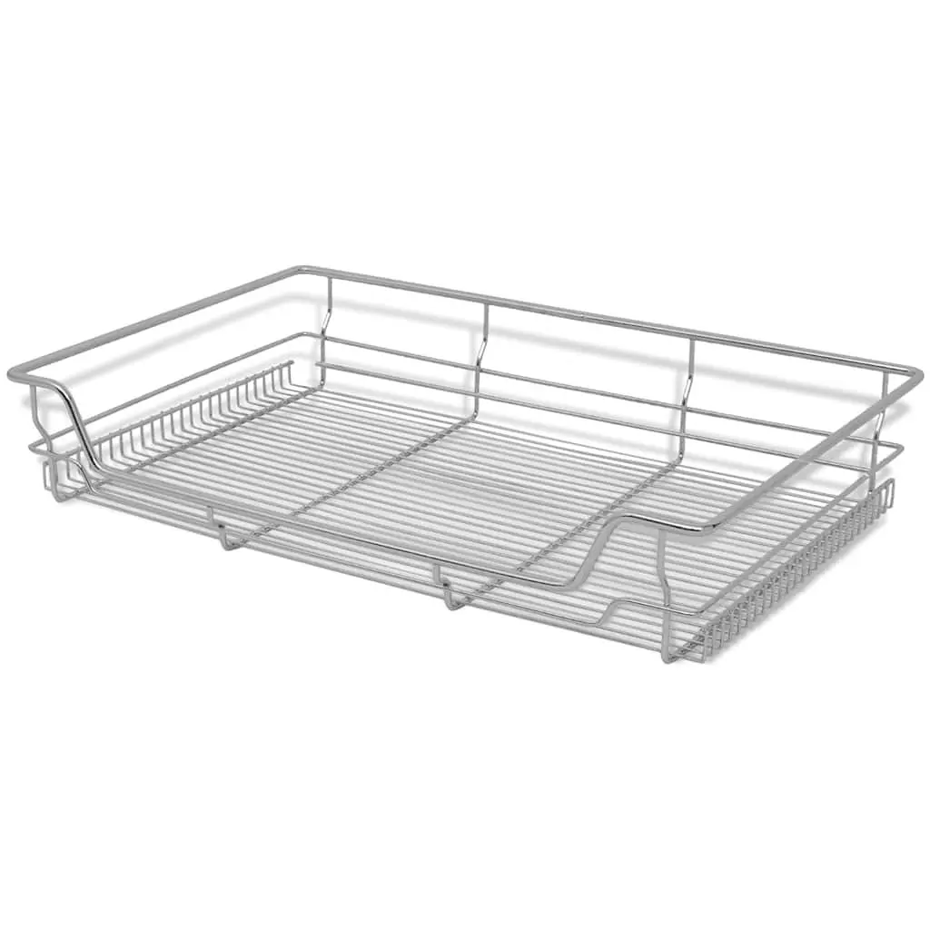 Pull-Out Wire Kitchen Baskets Silver 800 mm 2 Piece