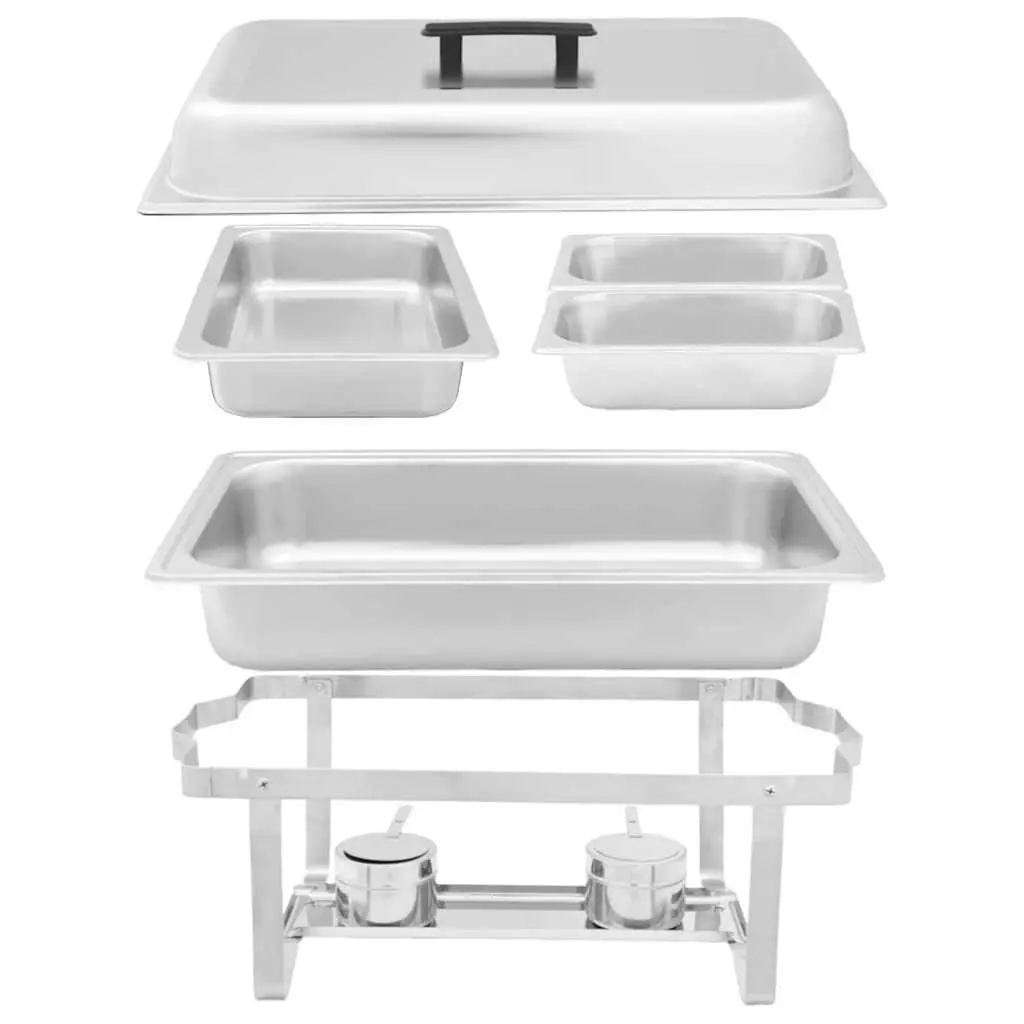 Chafing Dish Set 2 Piece Stainless Steel Food Warmer Catering Restaurant Hotel