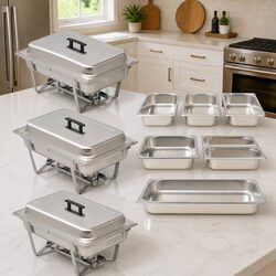 Chafing Dish Set 3 Piece Stainless Steel Food Warmer Gastronorm Catering