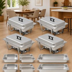 4-Piece Chafing Dish Set for Catering Events