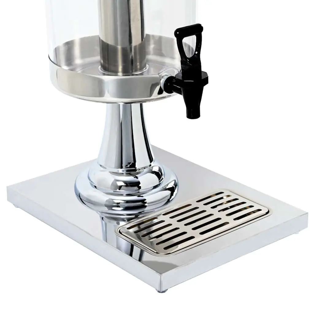 Juice Dispenser Stainless Steel 8L Silver Beverage Server with Cooling Cylinder