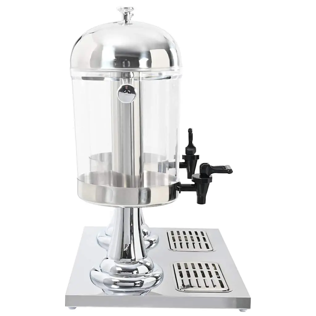 Double Beverage Dispenser Stainless Steel 2 x 8L Silver Juice Server