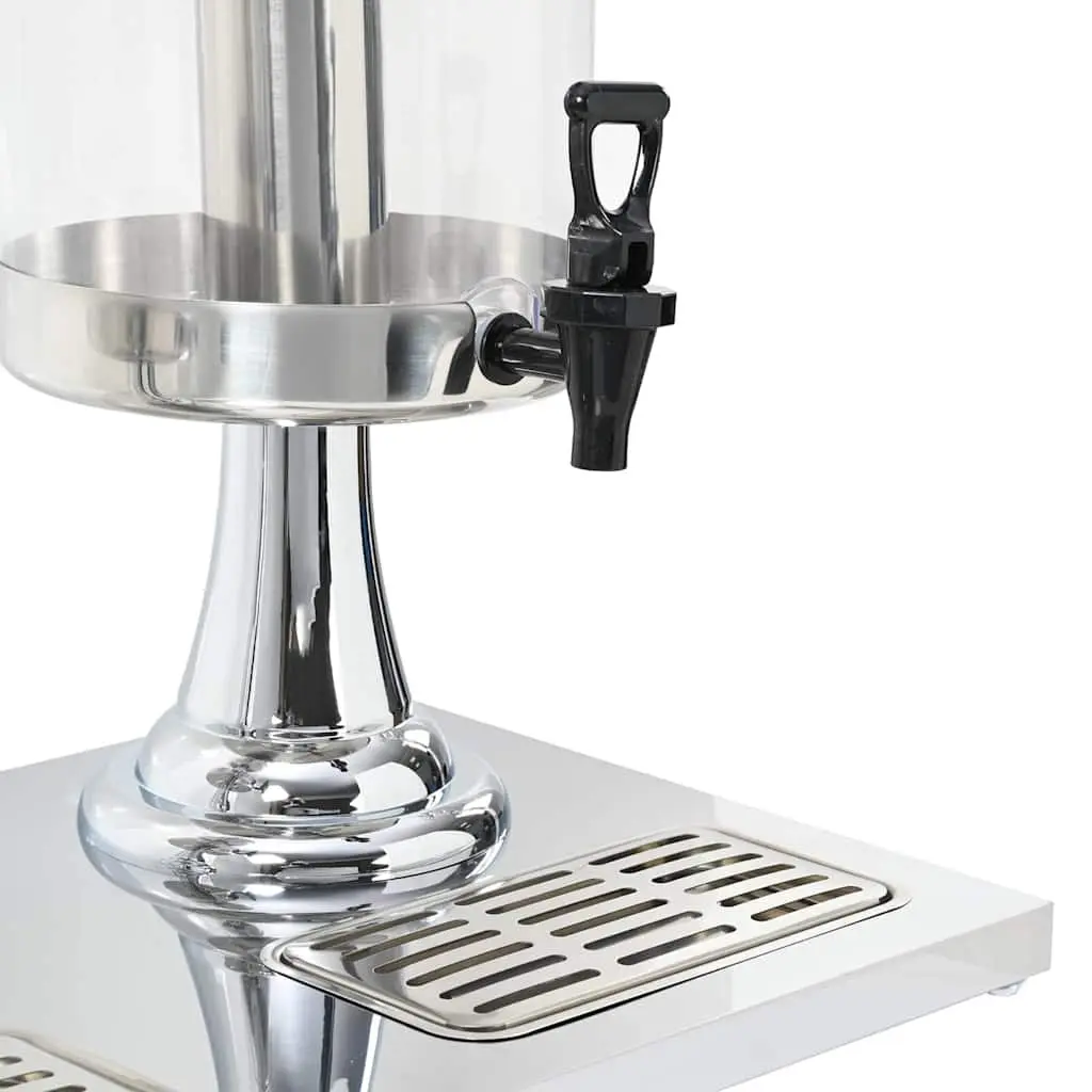 Double Beverage Dispenser Stainless Steel 2 x 8L Silver Juice Server