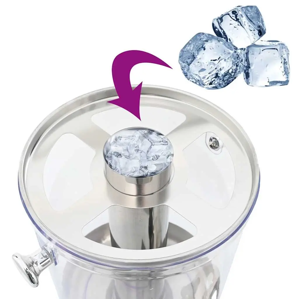 Double Beverage Dispenser Stainless Steel 2 x 8L Silver Juice Server