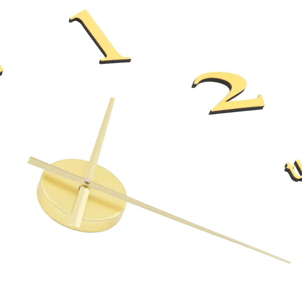 3D Wall Clock Modern Design XXL 100cm Gold Decor Focal Point Living Room