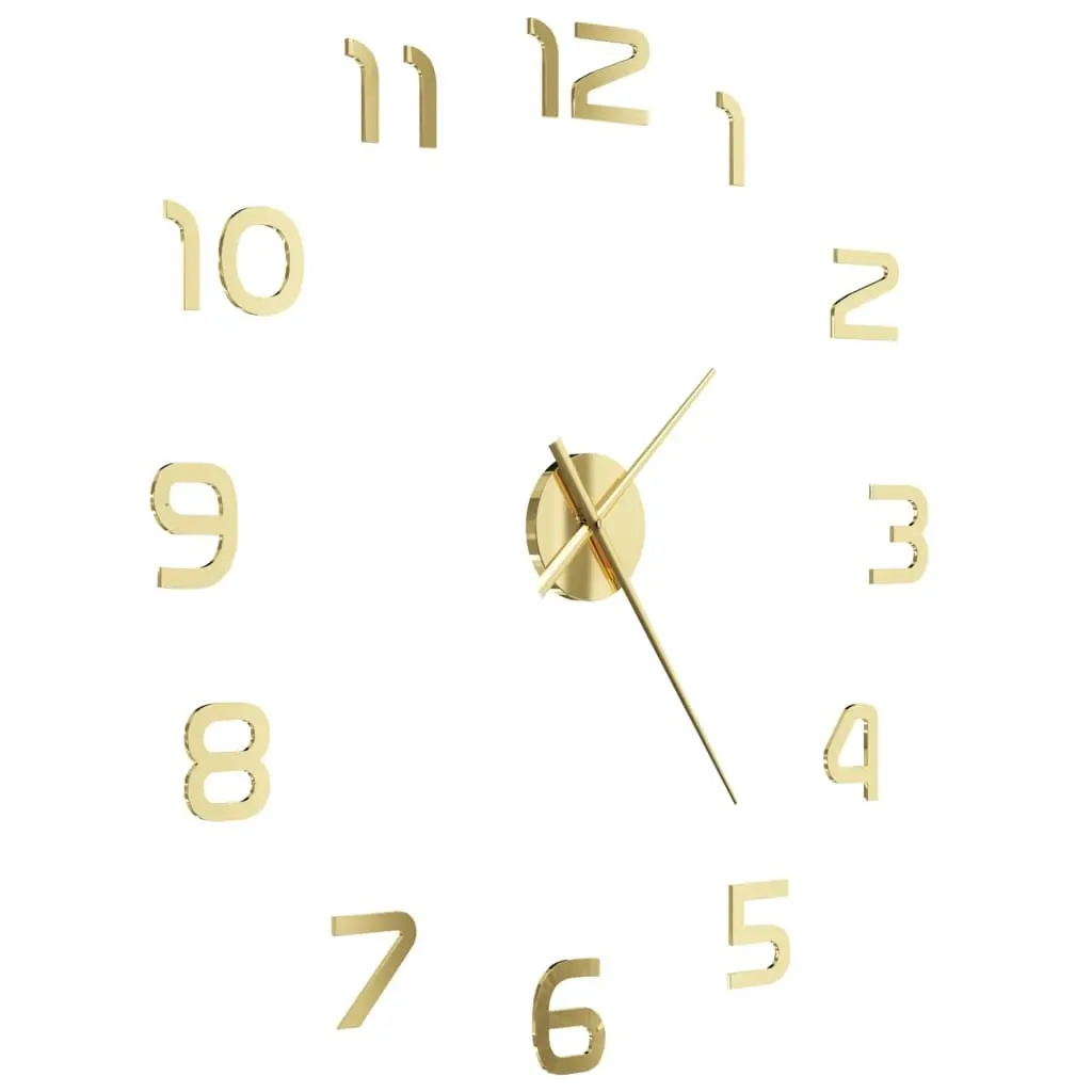3D Wall Clock Extra Large 100cm Gold Modern Decor