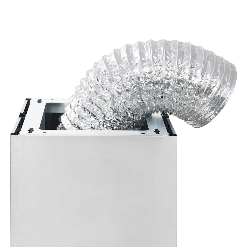 Island Range Hood Stainless Steel Curved Glass Canopy 90cm Silver