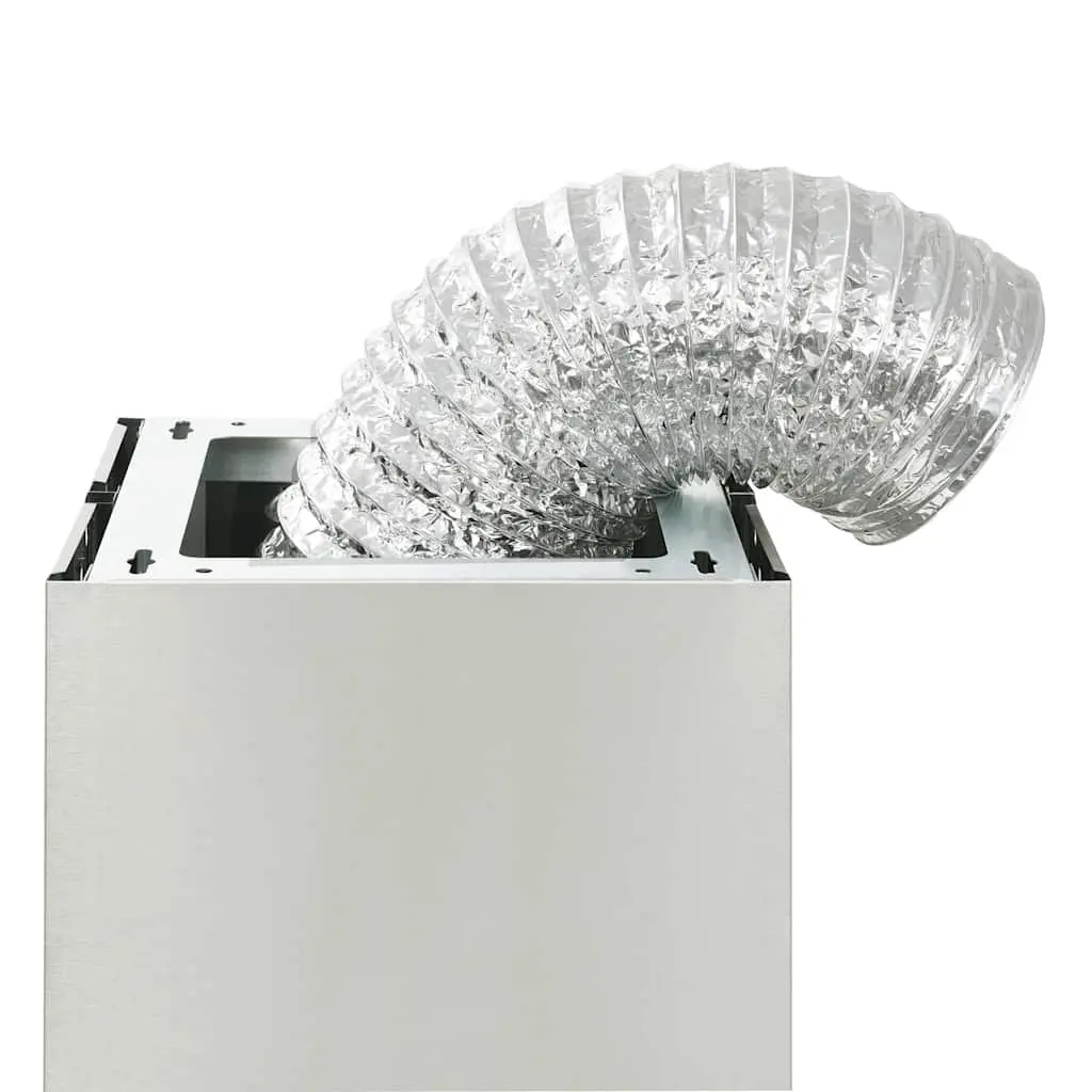 Island Range Hood 90cm Stainless Steel Curved Glass Canopy LED Lights Silver