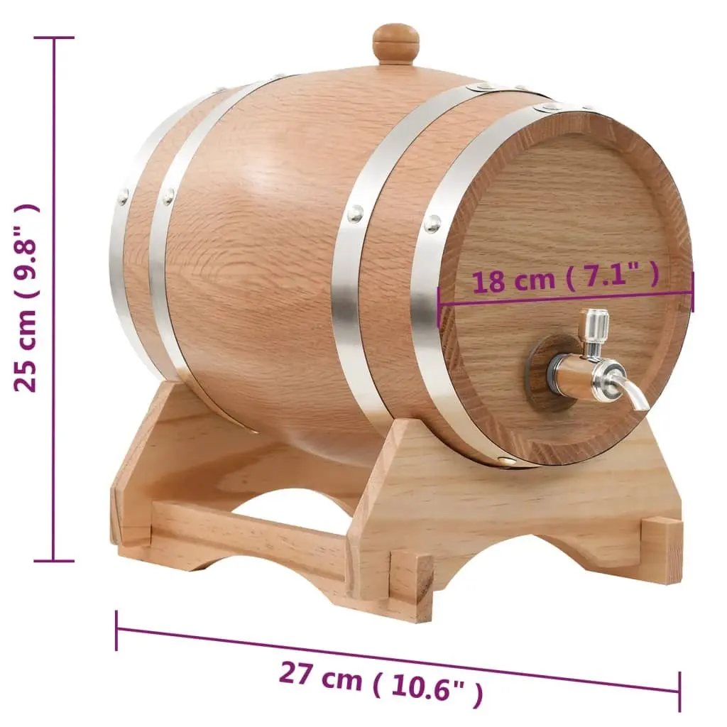 Wine Barrel Solid Oak Wood 6L Rustic Decor Home Bar Dispenser