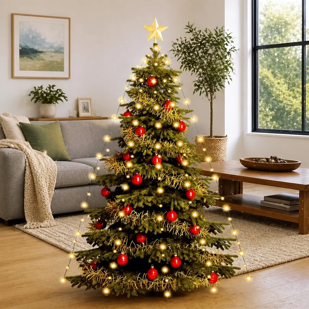 Christmas Tree Net Lights LED 180cm White Warm Bright Indoor Outdoor