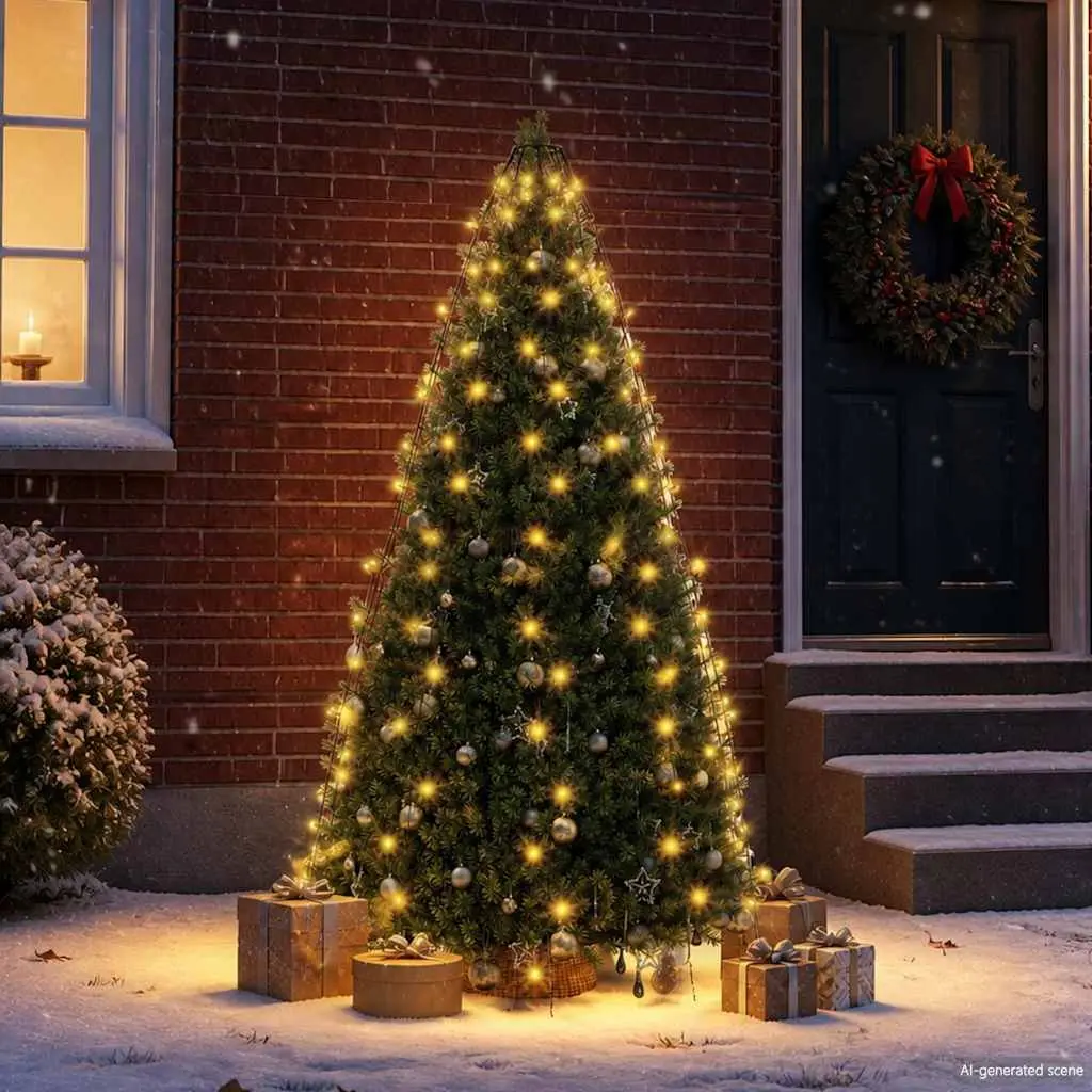 Christmas Tree Net Lights LED 180cm White Warm Bright Indoor Outdoor