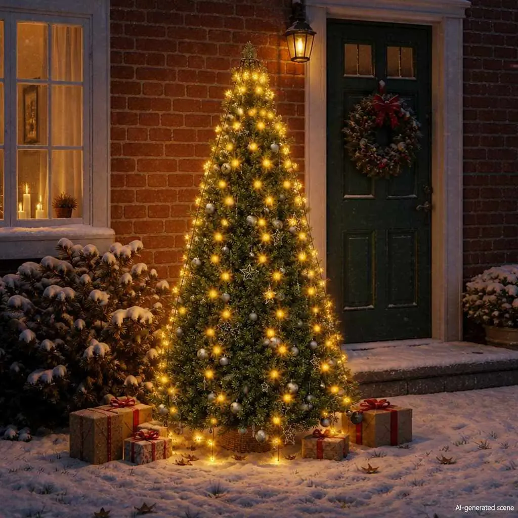 Christmas Tree Net Lights LED 210 White Indoor Outdoor