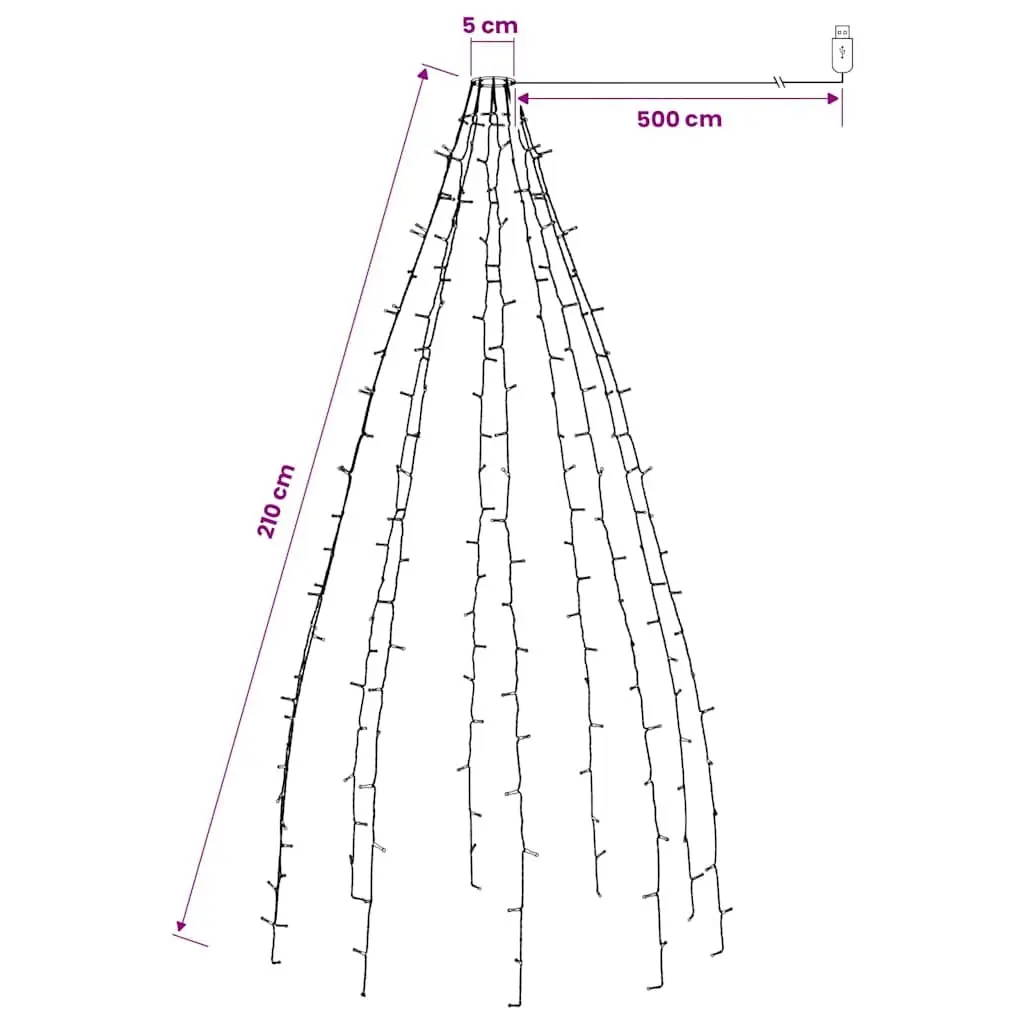 Christmas Tree Net Lights LED 210 White Indoor Outdoor