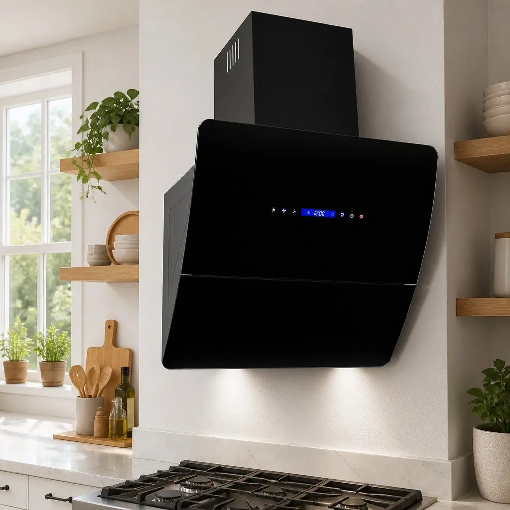 Wall Mounted Range Hood Stainless Steel 60cm Black