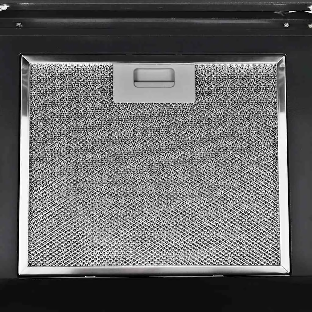 90cm Stainless Steel Wall Mounted Range Hood Kitchen Extractor Black 756m³/h Low Noise 3 Speed Touch Control LED Lighting