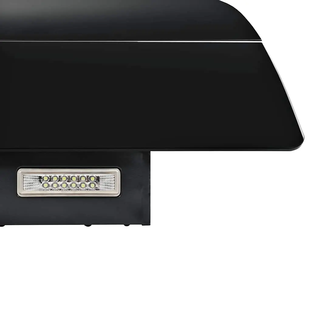90cm Stainless Steel Wall Mounted Range Hood Kitchen Extractor Black 756m³/h Low Noise 3 Speed Touch Control LED Lighting