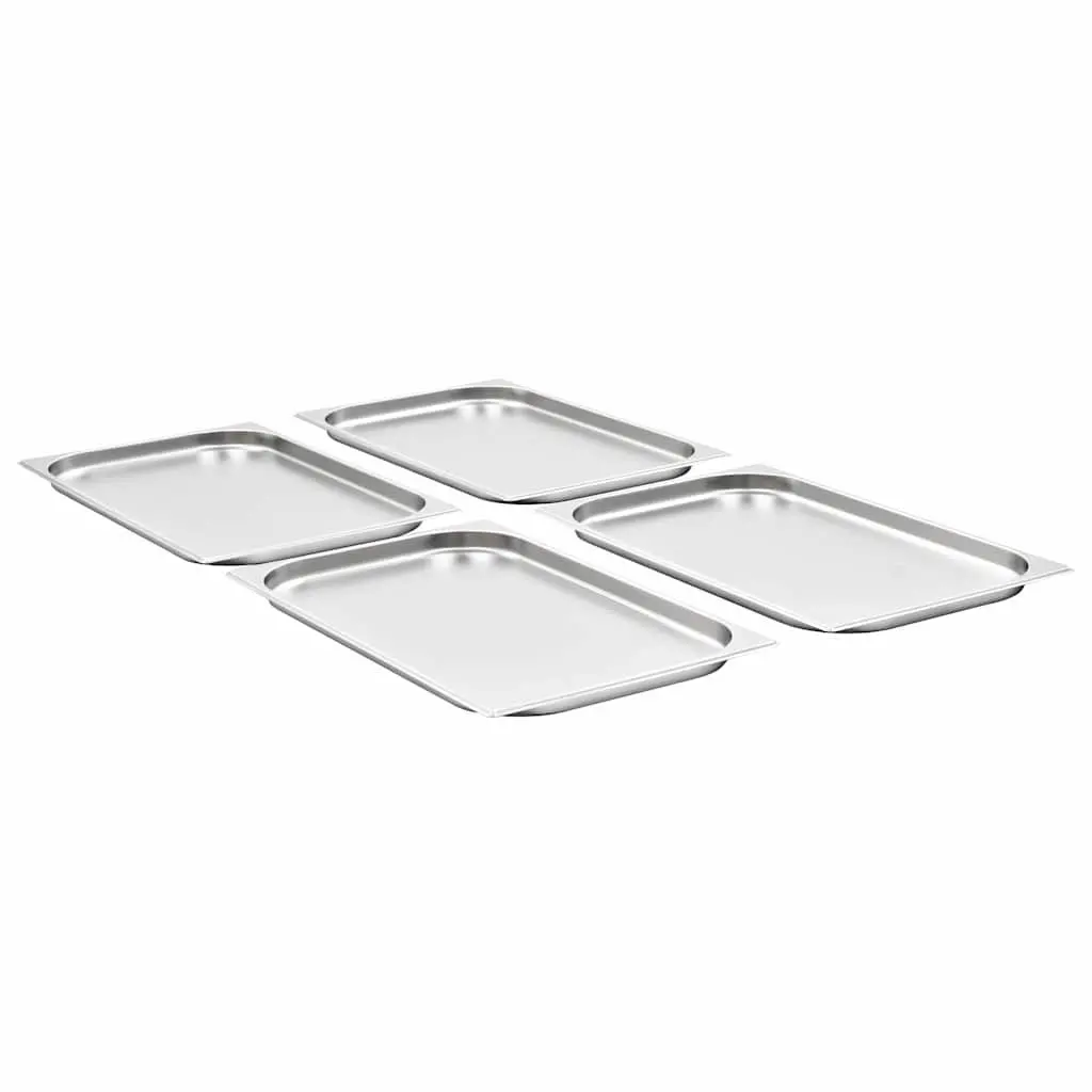 Gastronorm Containers 20 mm GN 1/1 Silver Stackable Steam Table Pans