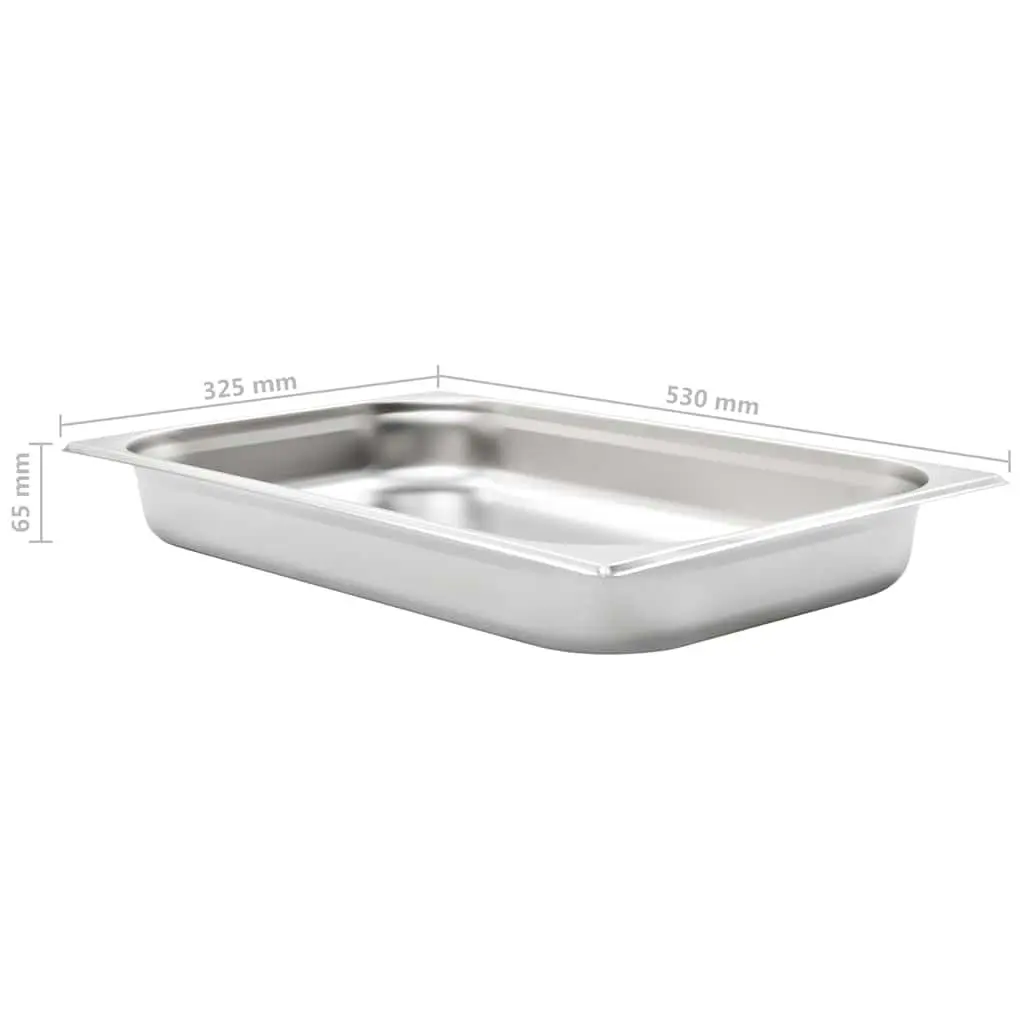 Gastronorm Containers Stainless Steel GN 1/1 65 mm Silver Stackable Pans