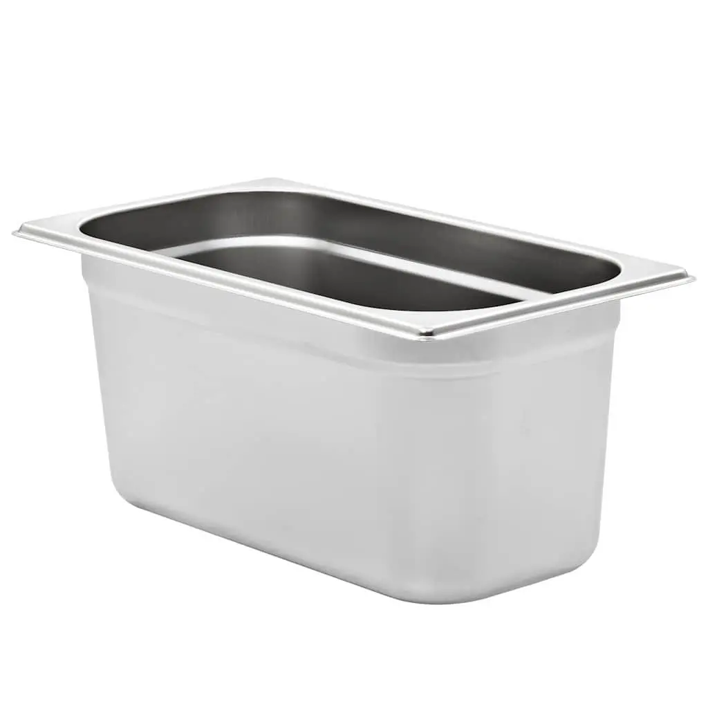 Gastronorm Containers Steam Table Pans GN 1/3 150 mm Silver 4 Piece