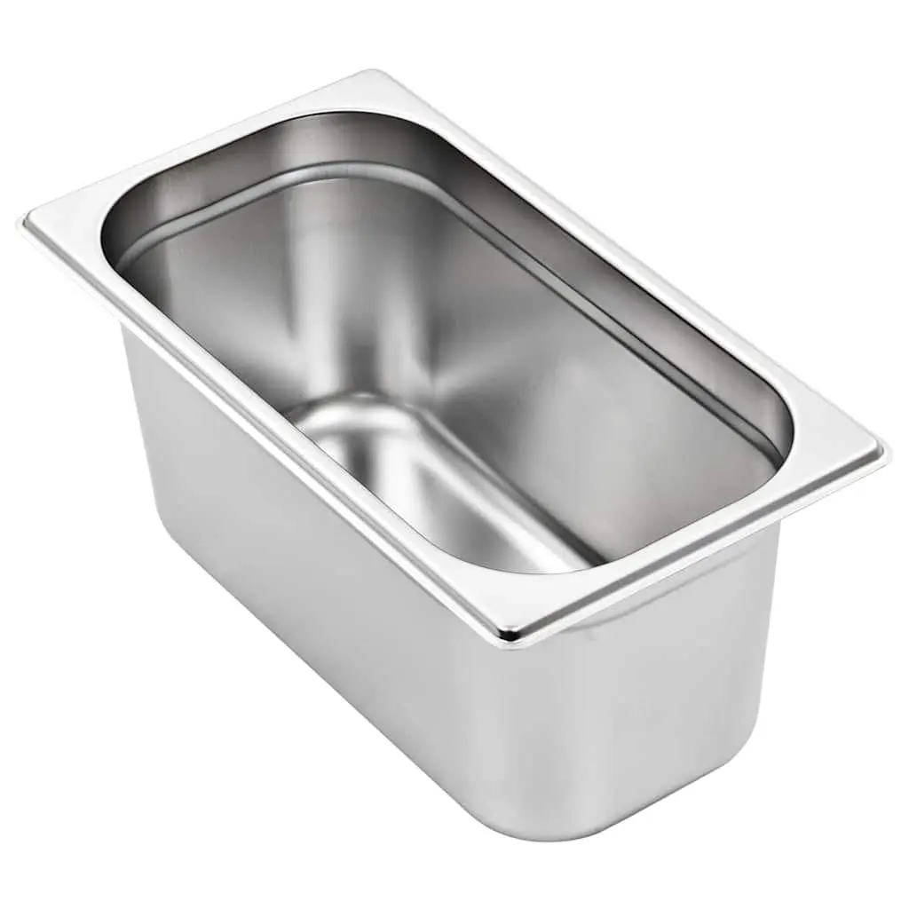 Gastronorm Containers Steam Table Pans GN 1/3 150 mm Silver 4 Piece