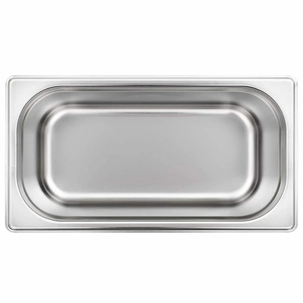 Gastronorm Containers Steam Table Pans GN 1/3 150 mm Silver 4 Piece