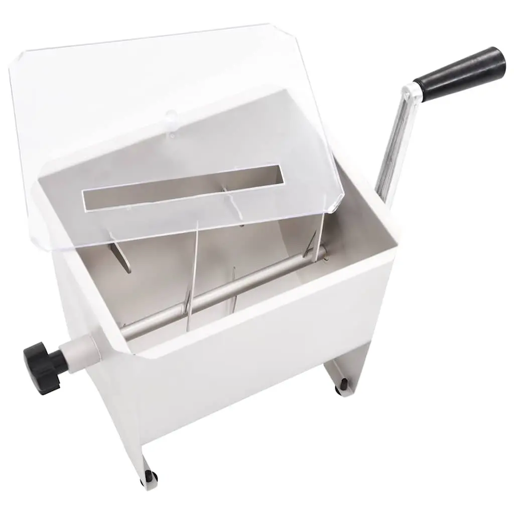 Manual Meat Mixer Stainless Steel Food Blender 5kg Capacity with Clear Lid and Large Crank Handle for Home Kitchen