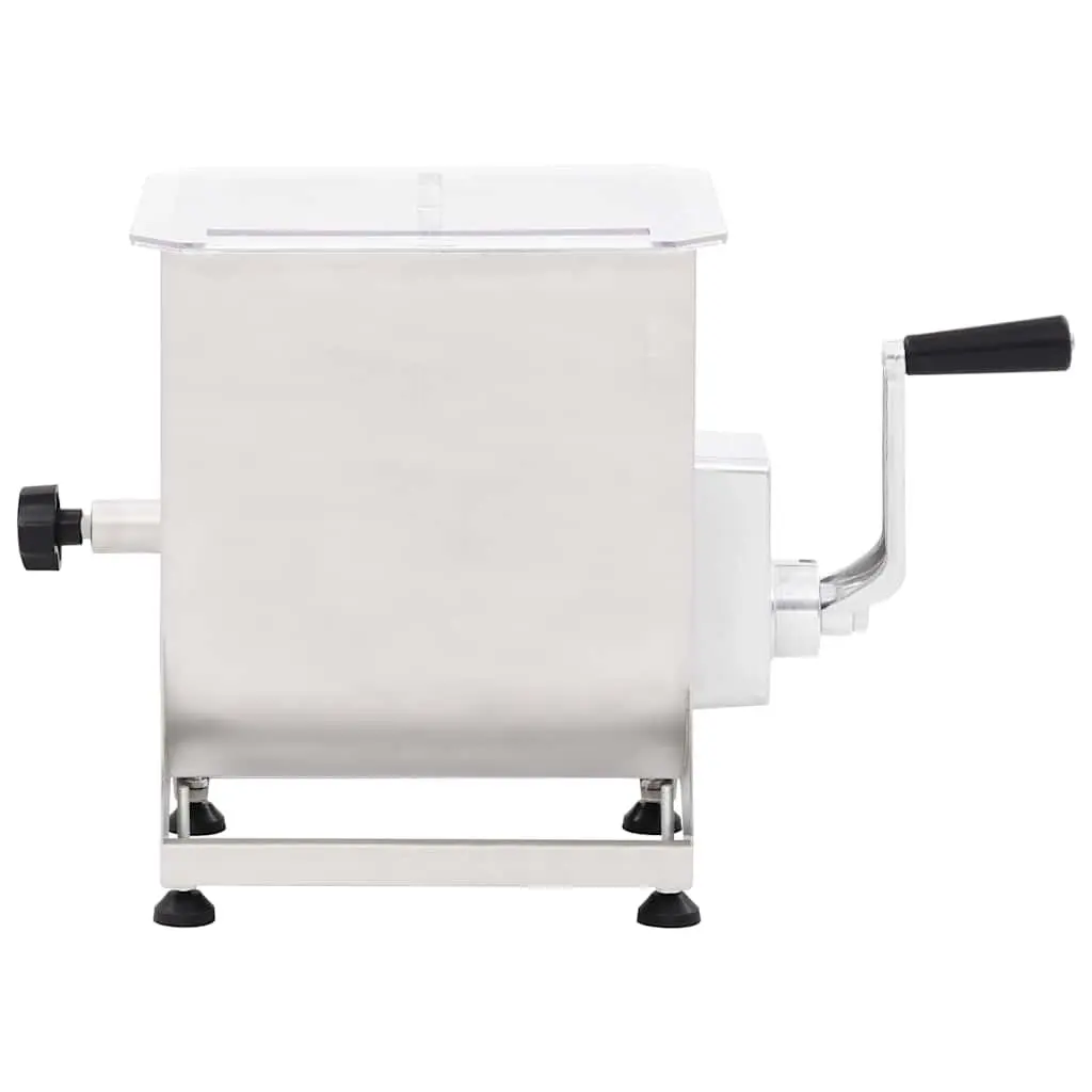 Manual Meat Mixer Stainless Steel Gear Box 44 lb Capacity Silver for Home and Professional Use
