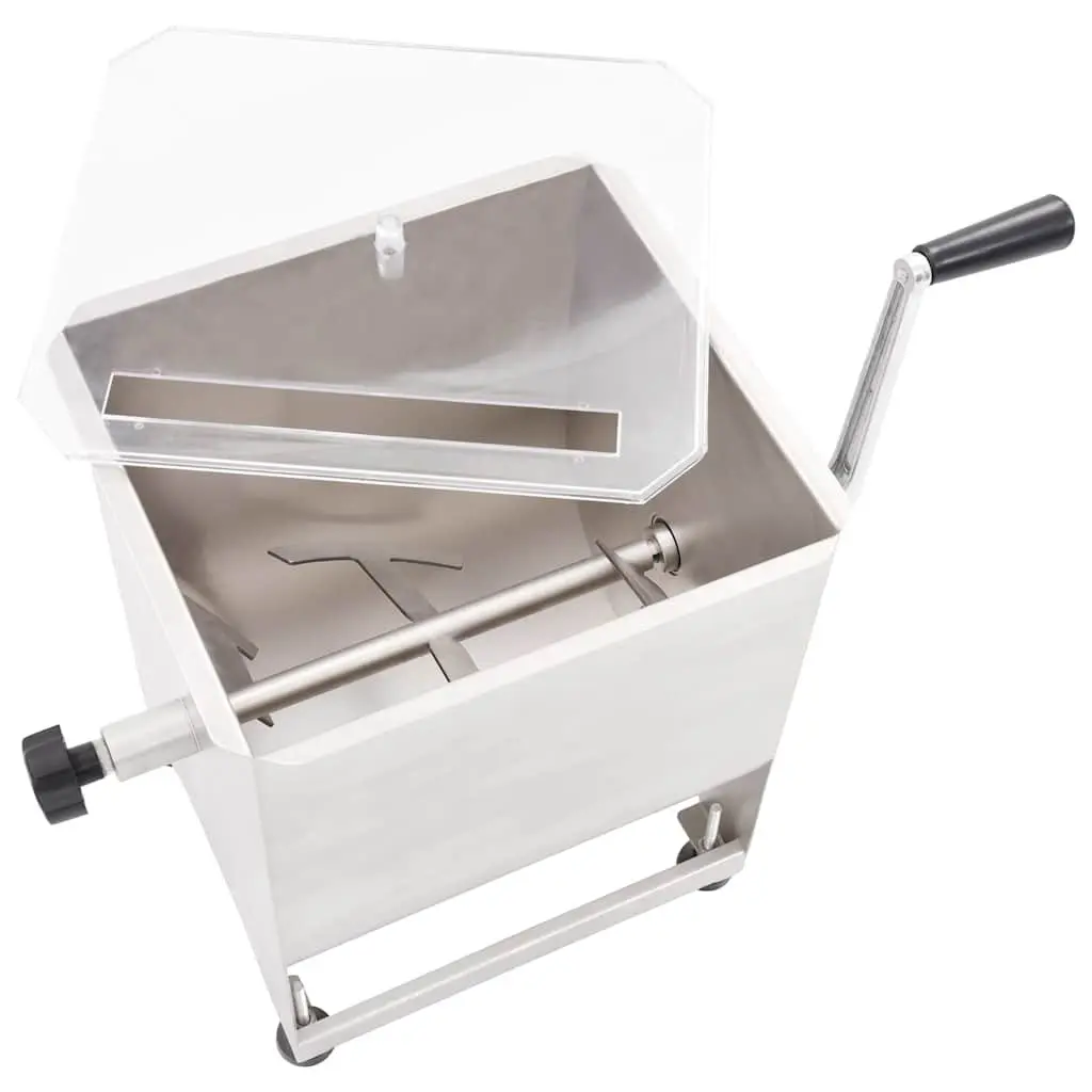 Manual Meat Mixer Stainless Steel Gear Box 44 lb Capacity Silver for Home and Professional Use