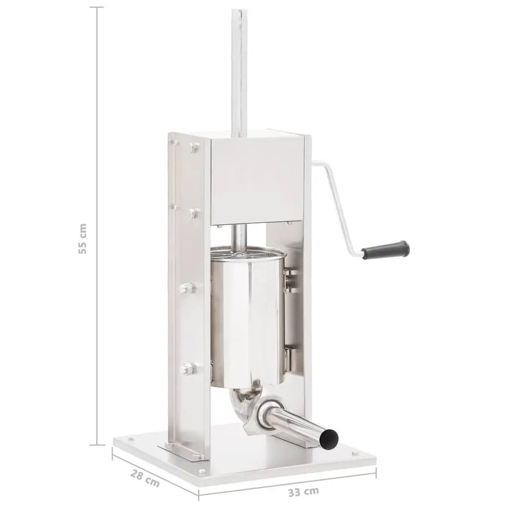 Manual Sausage Stuffer Stainless Steel 3L Hand Crank Kitchen Tool 3 Tubes