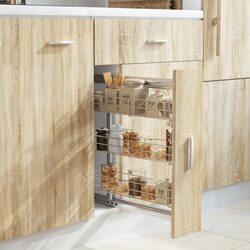 Functional 3-Tier Pull-Out Basket for Kitchen Use