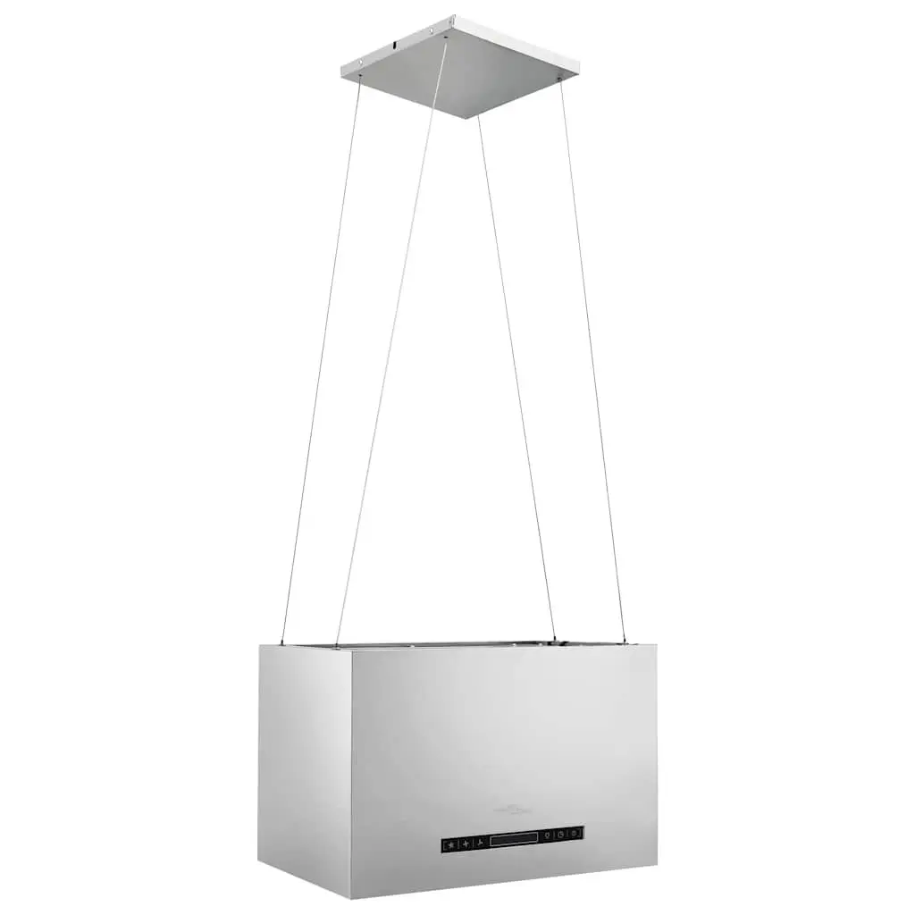 Island Range Hood Stainless Steel 55cm Ceiling Mounted Silver