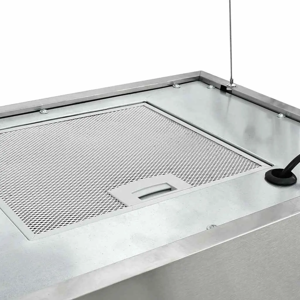 Island Range Hood Stainless Steel 55cm Ceiling Mounted Silver