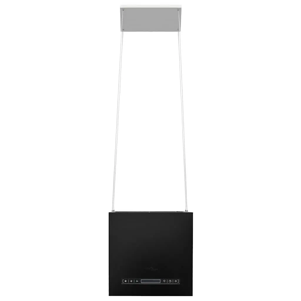 Island Range Hood Ceiling Mounted 37cm Powder-coated Steel Black
