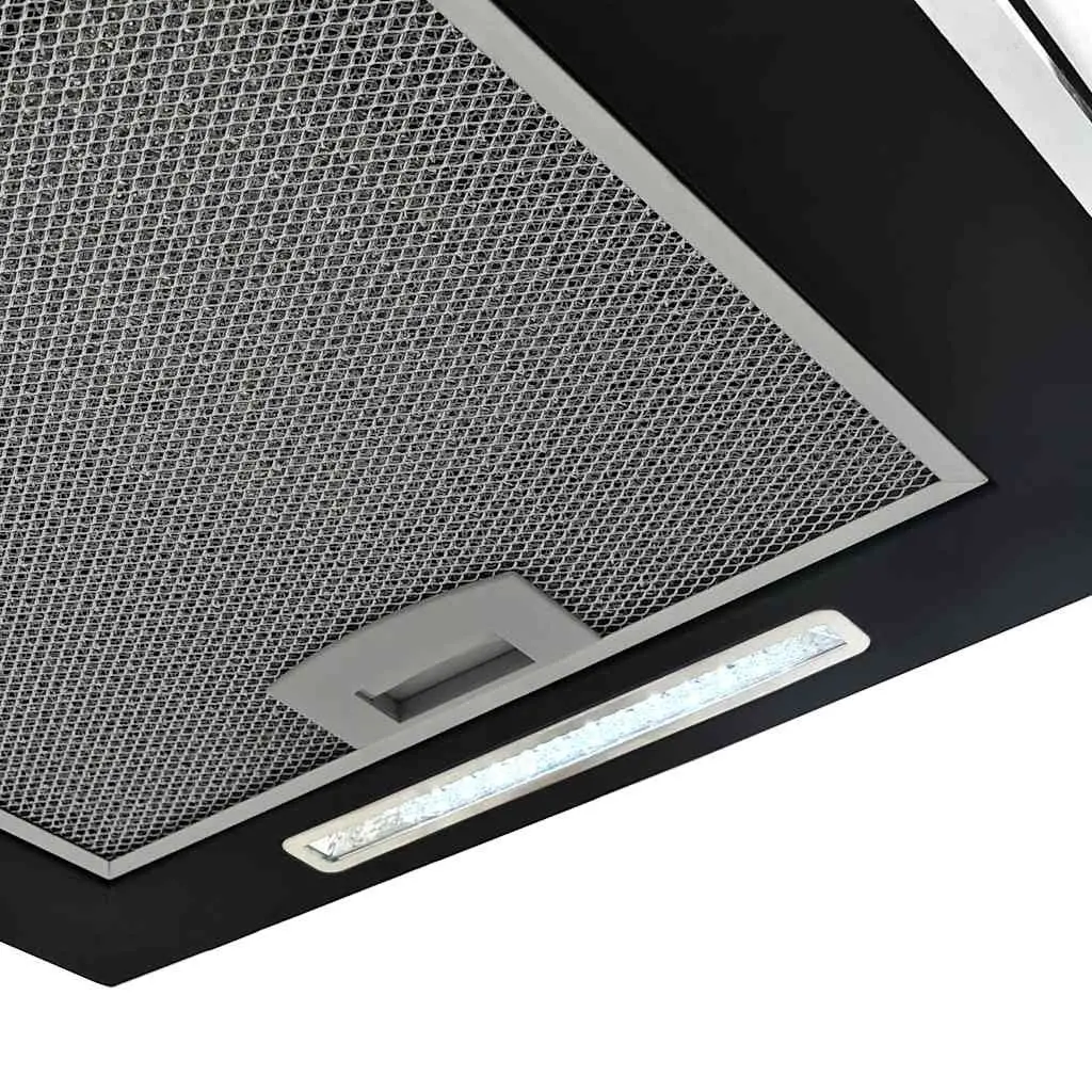 Island Range Hood Ceiling Mounted 37cm Powder-coated Steel Black
