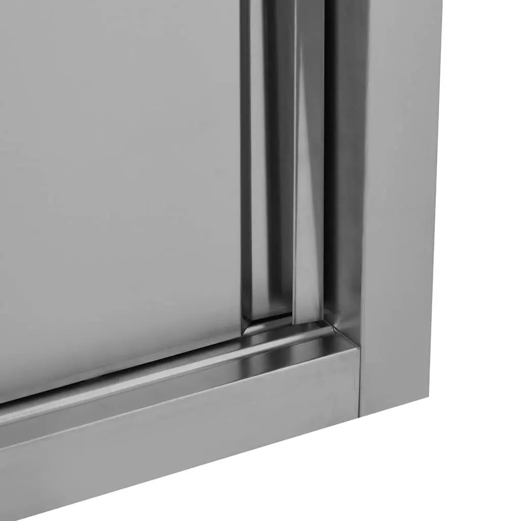 Kitchen Cabinet Stainless Steel Wall-Mounted 90x40x50cm Grey Sliding Doors