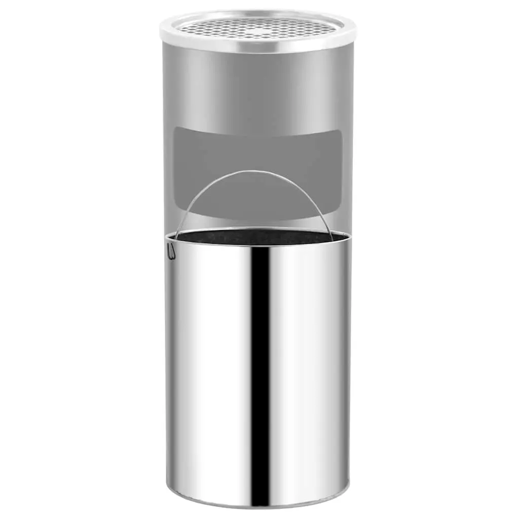 Steel Ashtray Dustbin Waste Bin 30L Powder Coated Steel Black