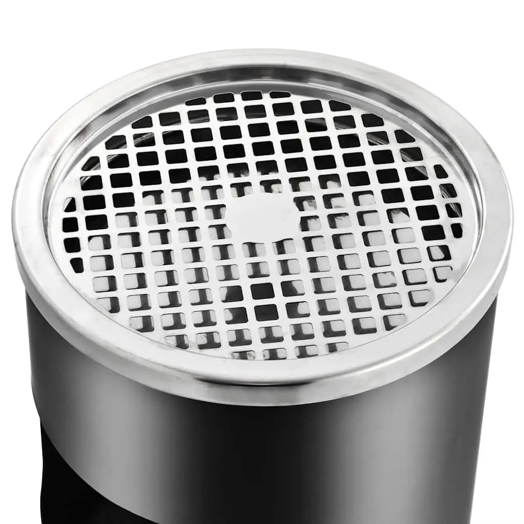 Steel Ashtray Dustbin Waste Bin 30L Powder Coated Steel Black
