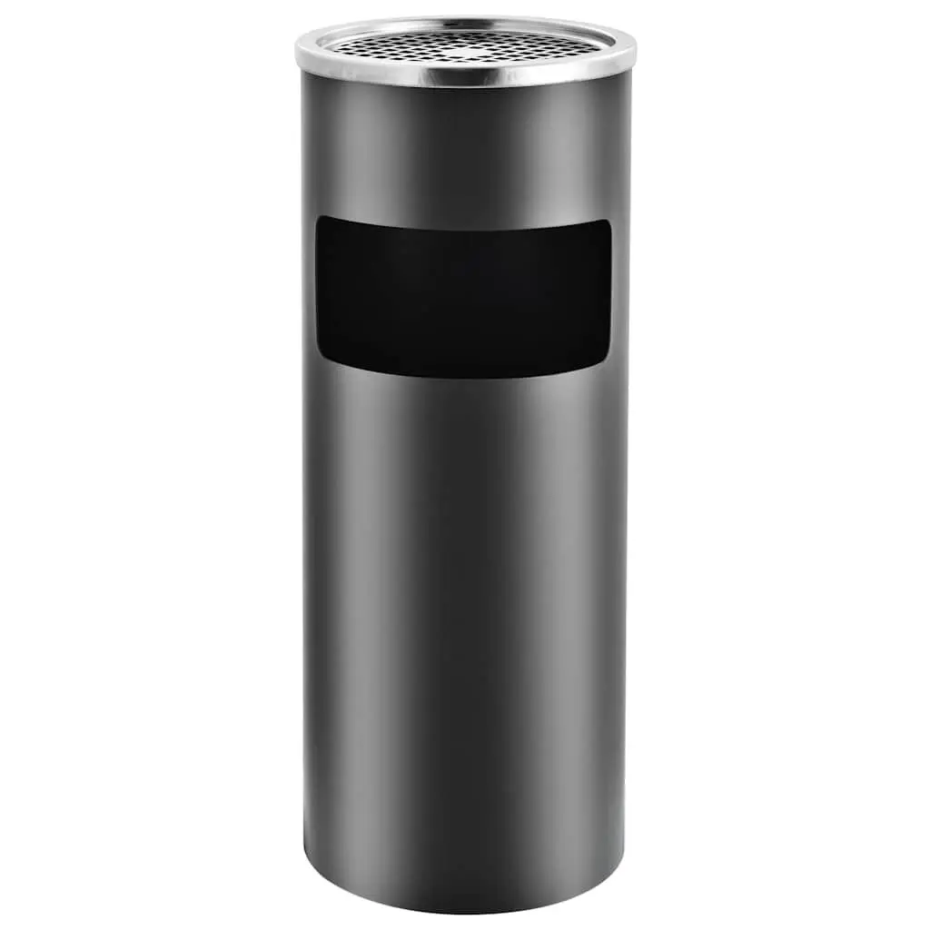 Ashtray Dustbin Waste Bin Steel 30L Grey Indoor Outdoor