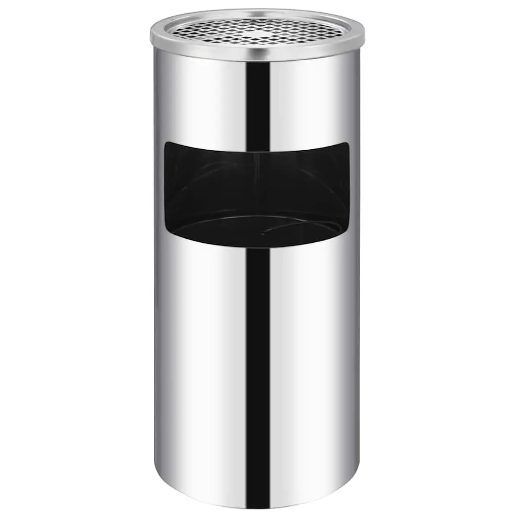 Wall Ashtray Dustbin Stainless Steel 26L Silver Mounted Smoking Accessories