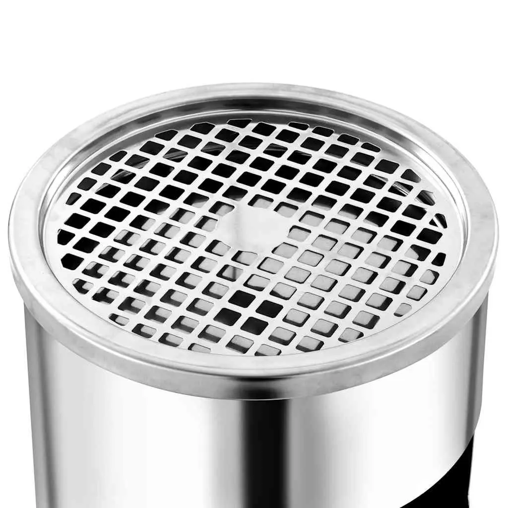 Wall Ashtray Dustbin Stainless Steel 26L Silver Mounted Smoking Accessories