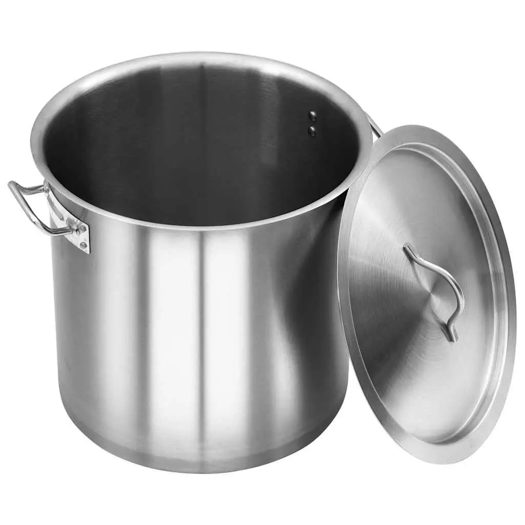 Stock Pot Stainless Steel 26L Large Capacity Silver