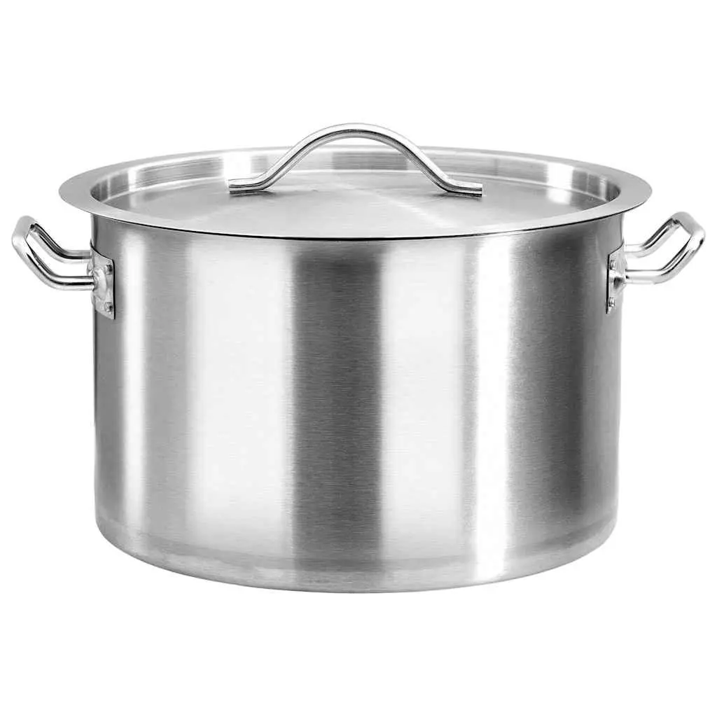 Large Stockpot Stainless Steel 24L 36x24cm Silver Cooking Kitchen Cookware