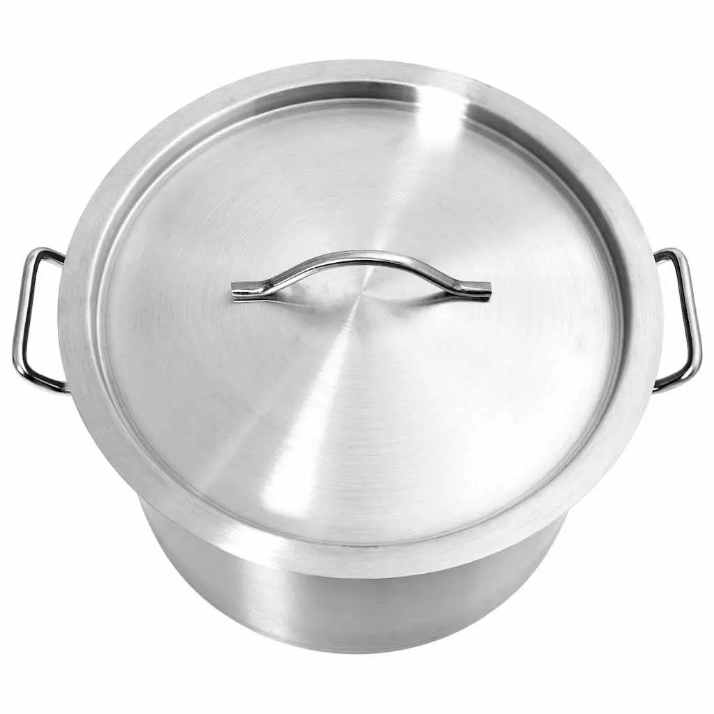 Large Stockpot Stainless Steel 24L 36x24cm Silver Cooking Kitchen Cookware